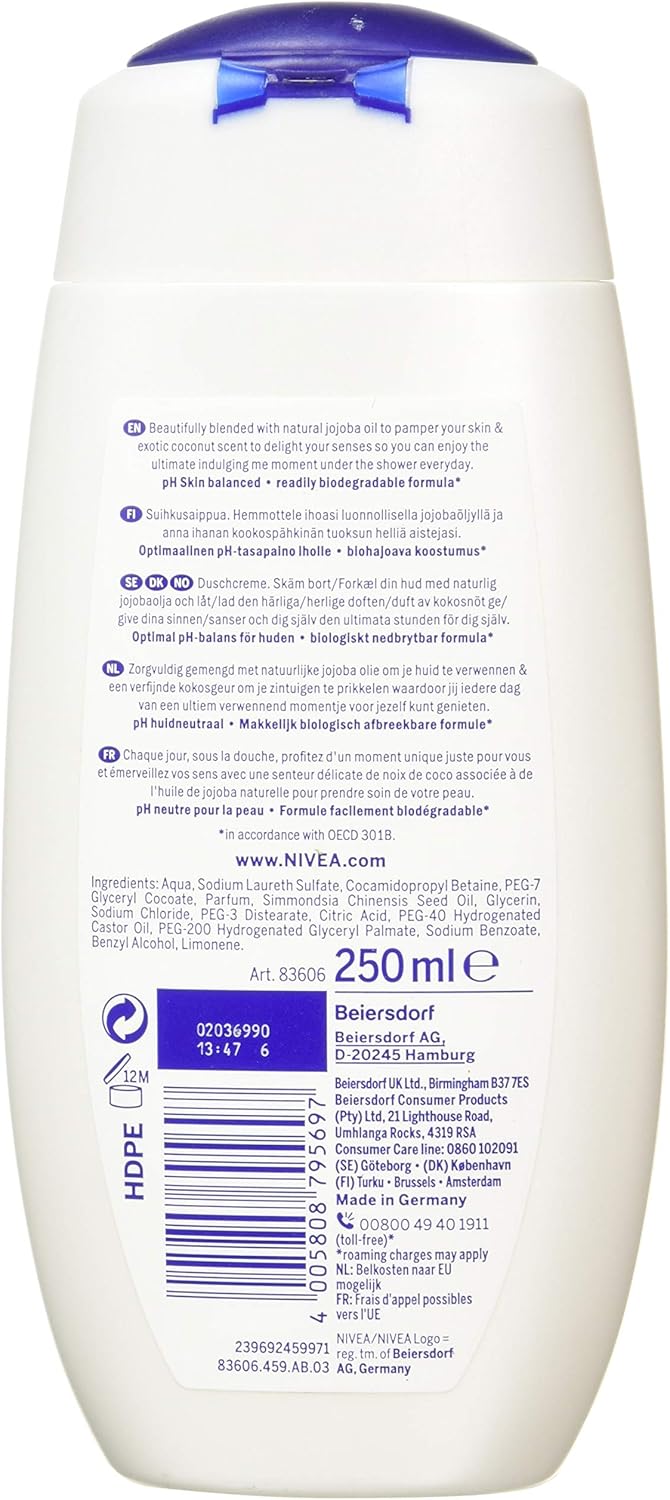 6 x NIVEA® Coconut Cream Shower Cream 250ml