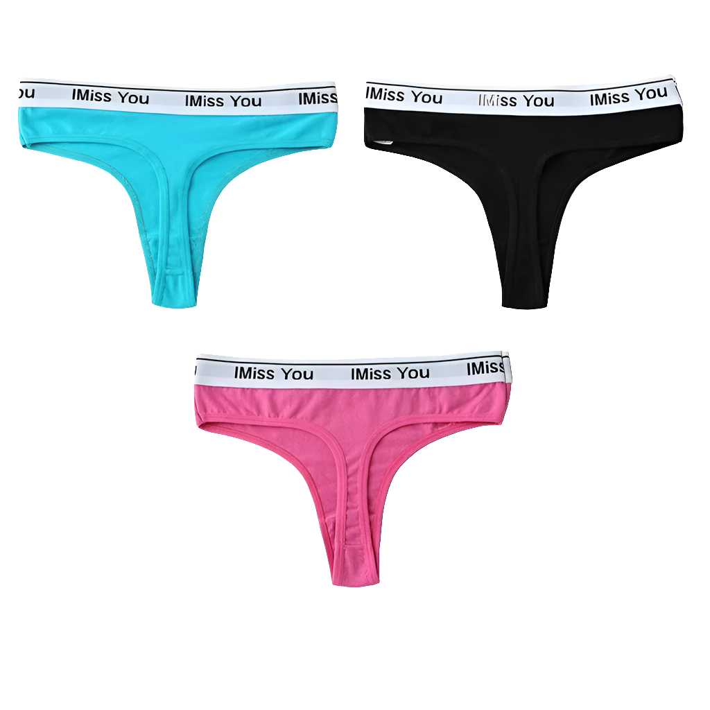 3Pcs S-3XL Women Thongs Cotton Panties