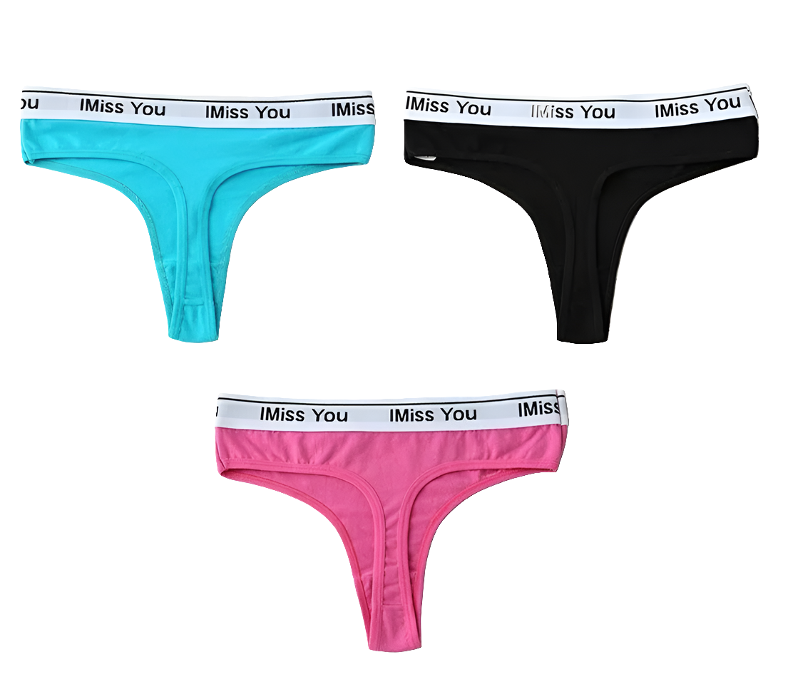 3Pcs S-3XL Women Thongs Cotton Panties