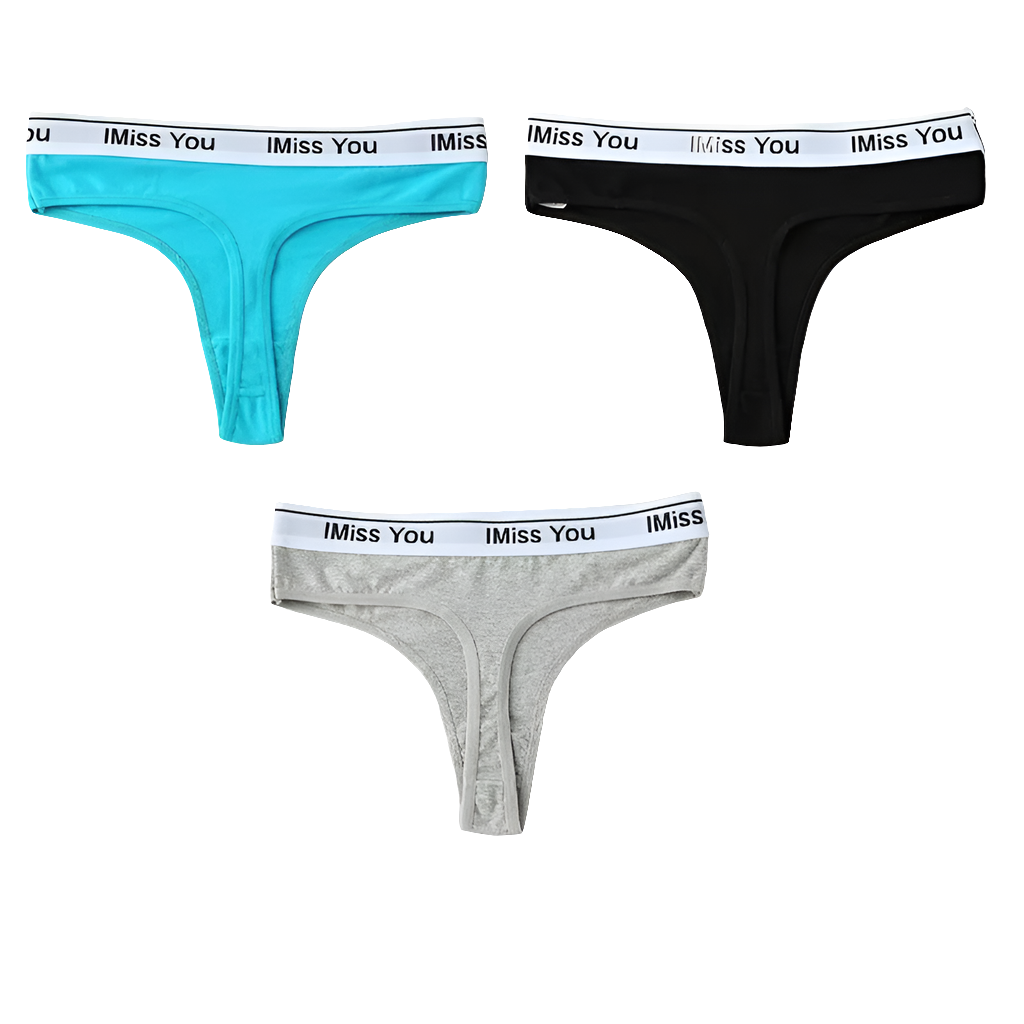 3Pcs S-3XL Women Thongs Cotton Panties